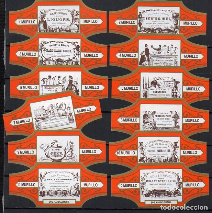Vitolas de colecci&oacute;n: Vitolas. Serie Murillo - Marcas Inglesas, 12 vitolas.