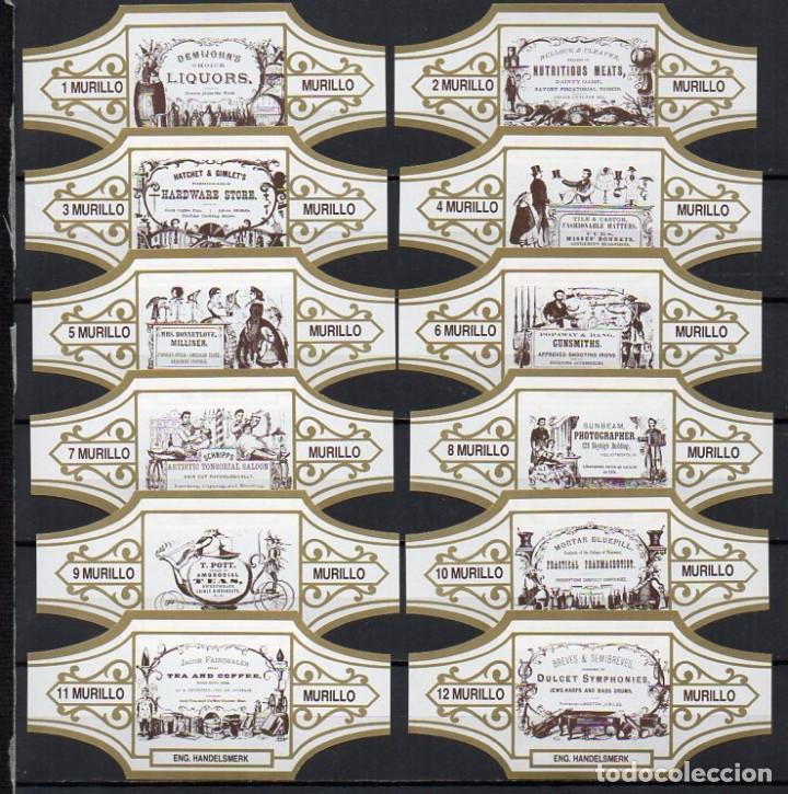 Vitolas de colecci&oacute;n: Vitolas. Serie Murillo - Marcas Inglesas, 12 vitolas.