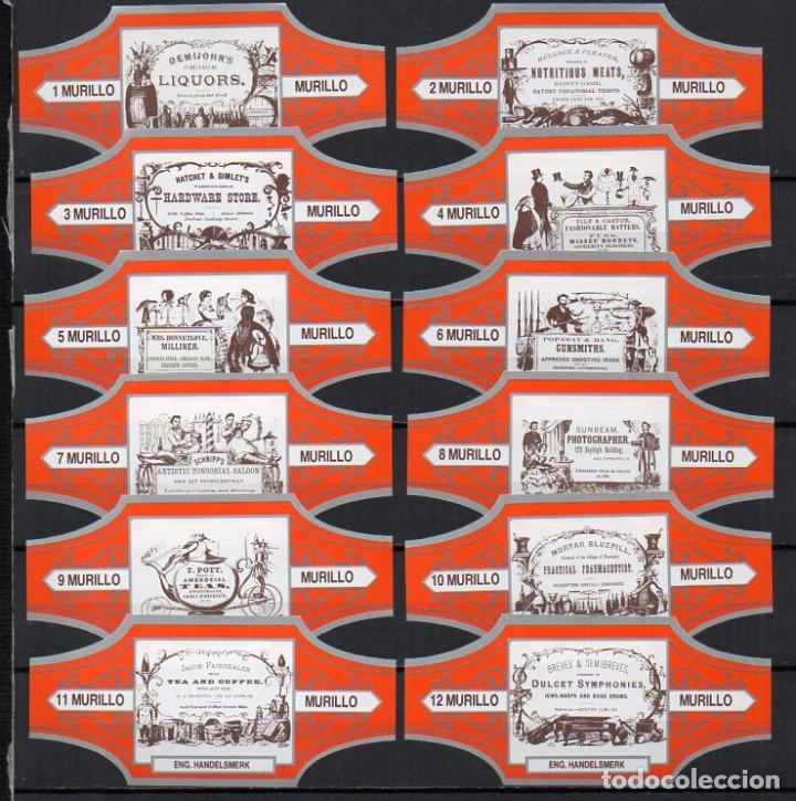 Vitolas de colecci&oacute;n: Vitolas. Serie Murillo - Marcas Inglesas, 12 vitolas.