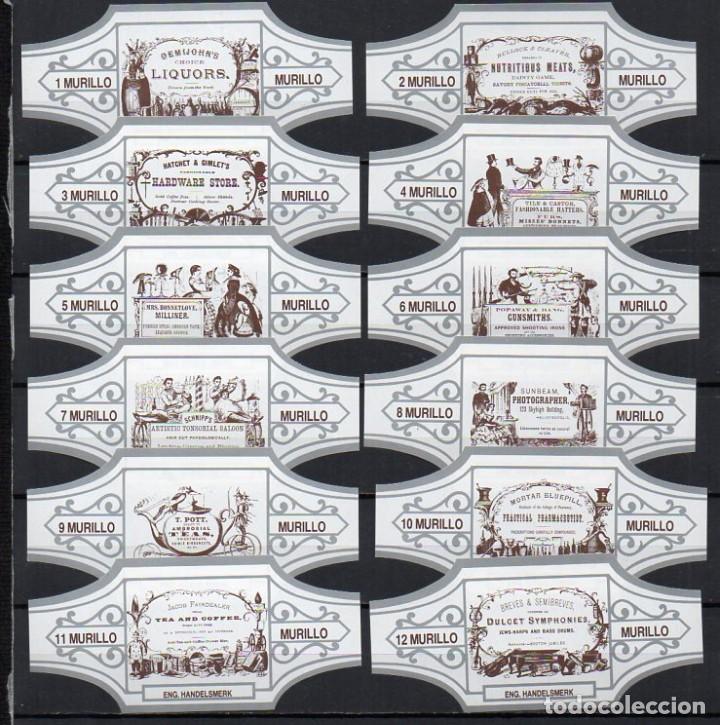 Vitolas de colecci&oacute;n: Vitolas. Serie Murillo - Marcas Inglesas, 12 vitolas.