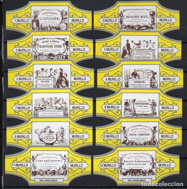 Vitolas de colecci&oacute;n: Vitolas. Serie Murillo - Marcas Inglesas, 12 vitolas.