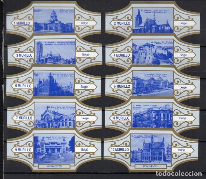 Vitolas de colecci&oacute;n: Vitolas. Serie Murillo - Monumentos de B&eacute;lgica. 10 vitolas.