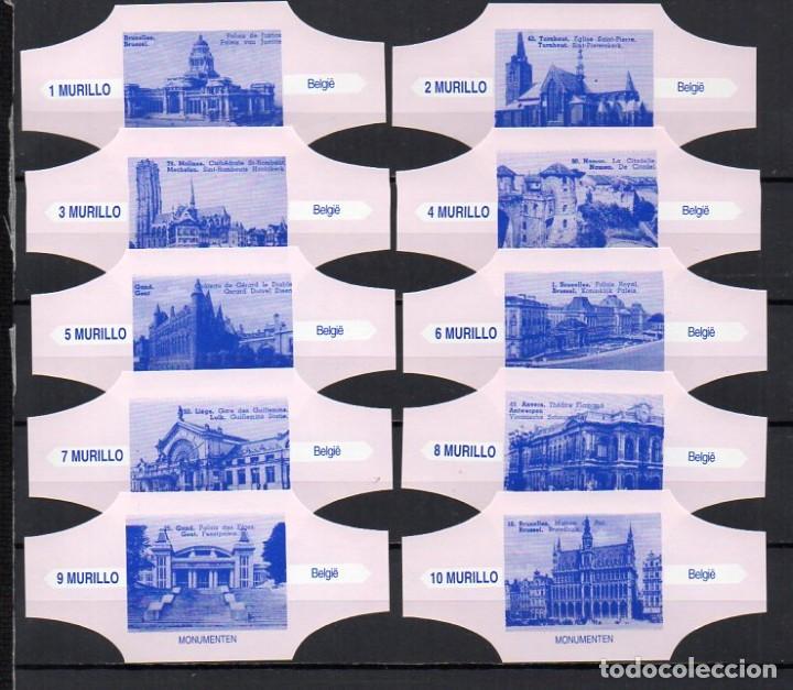 Vitolas de colecci&oacute;n: Vitolas. Serie Murillo - Monumentos de B&eacute;lgica. 10 vitolas.