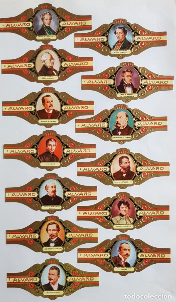 Vitolas de colecci&oacute;n: 13 VITOLAS ALVARO SERIE LITERATOS