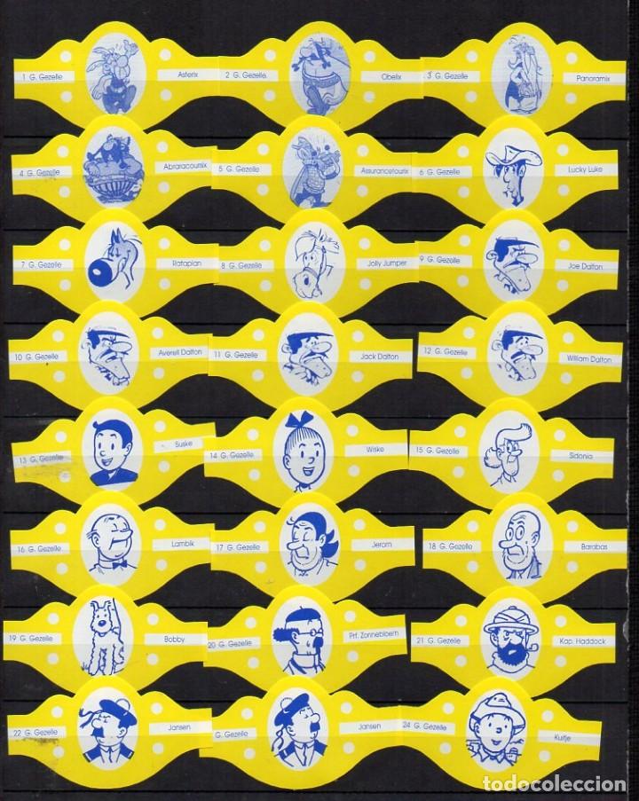 Vitolas de colecci&oacute;n: Vitolas. Serie Gezelle, Personajes de Comics. Amarillo. 24 vitolas.