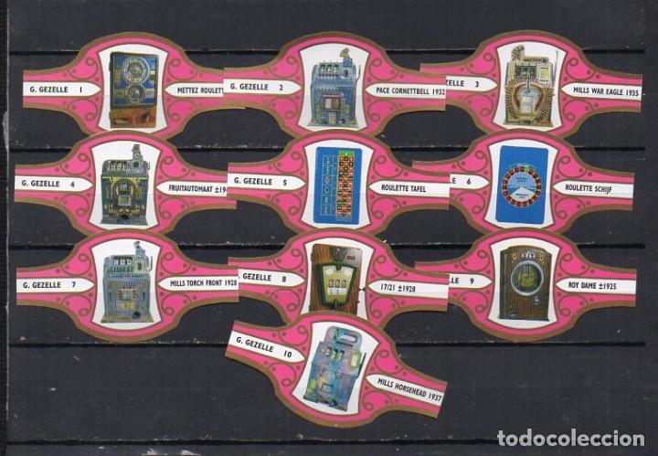 Vitolas de colecci&oacute;n: Vitolas, Serie Gezelle- M&aacute;quinas Tragaperras Antiguas, rosa y oro, 10 vitolas