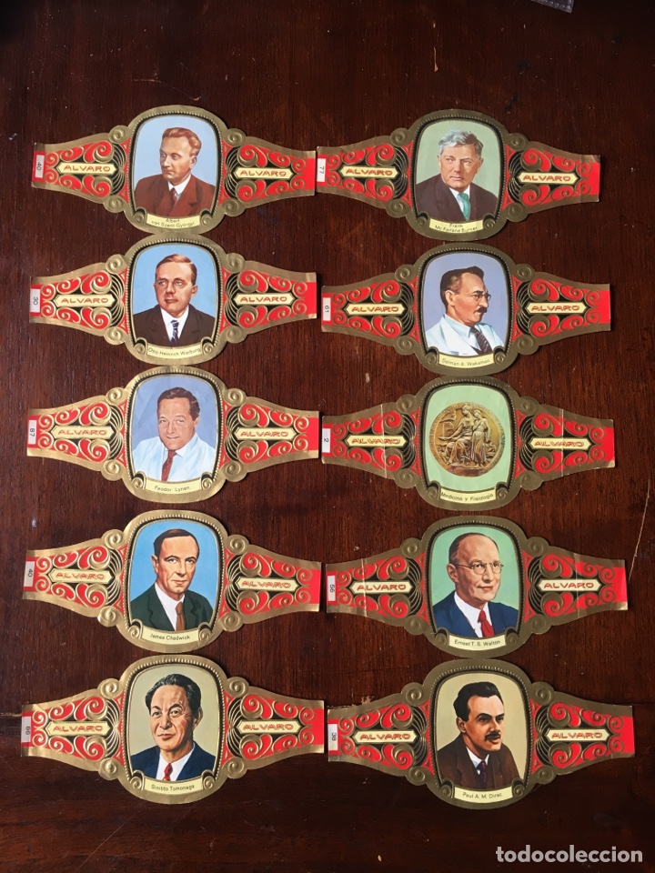 Vitolas de colecci&oacute;n: Vitolas Alvaro Serie Premios Nobel F&iacute;sica Medicina y Fisiolog&iacute;a