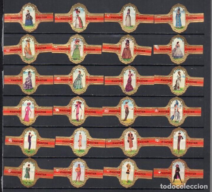 Vitolas de colecci&oacute;n: Serie completa Panter- La Moda Femenina, 24 vitolas.