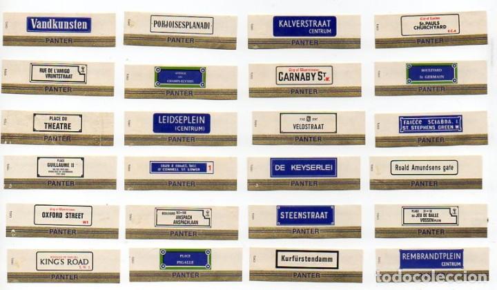 Vitolas de colecci&oacute;n: Serie completa Panter- Calles Europeas, 24 vitolas.