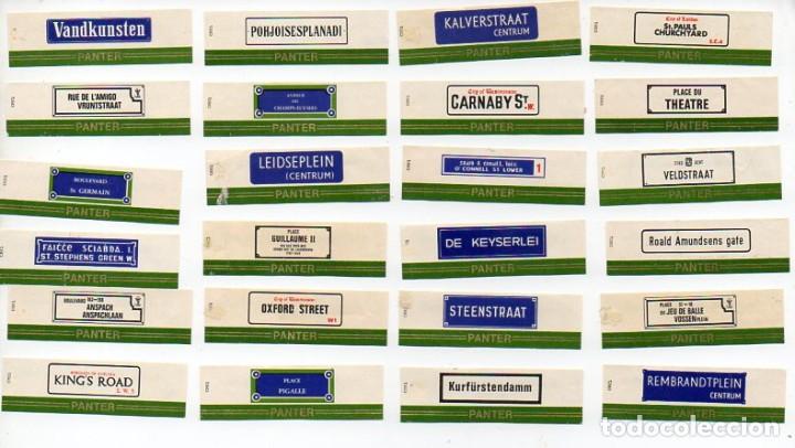 Vitolas de colecci&oacute;n: Serie completa Panter- Calles Europeas, 24 vitolas.