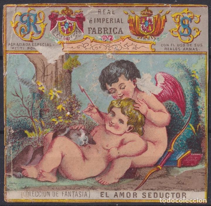 Vitolas de colecci&oacute;n: &rdquo;TAB-107 CUBA 1867 LABEL MARQUILLA SUSINI TABACO TOBACCO. SERIE COLECCION DE FANTASIA. EL AMOR SEDU