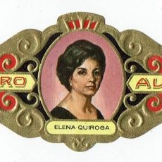 Vitolas de colección: VITOLA ALVARO SERIE LITERATOS Nº 158 ELENA QUIROGA (55.6)