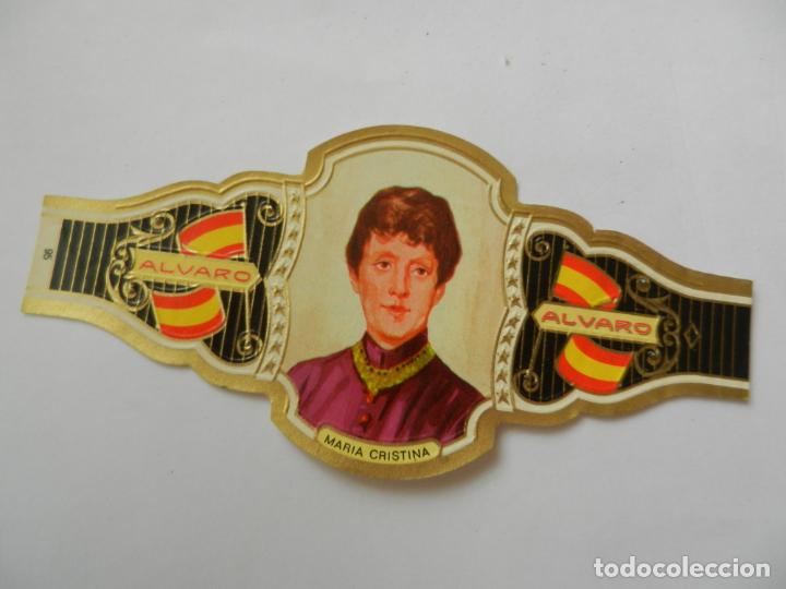 Vitolas de colecci&oacute;n: VITOLA ALVARO - SERIE REYES DE ESPA&Ntilde;A - MARIA CRISTINA.