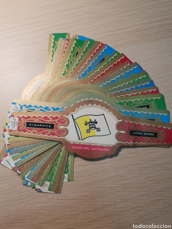 Bagues de cigare de collection: SERIE 30 VITOLAS. GRAN FOTMATO . BANDERAS . LOPEZ GOMEZ