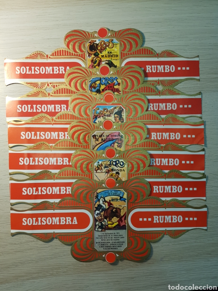 Bagues de cigare de collection: SERIE COMPLETA 6 VITOLAS. SOLISOBRA. SERIE TAURINA .CARTELES ANTIGUOS. RUMBO