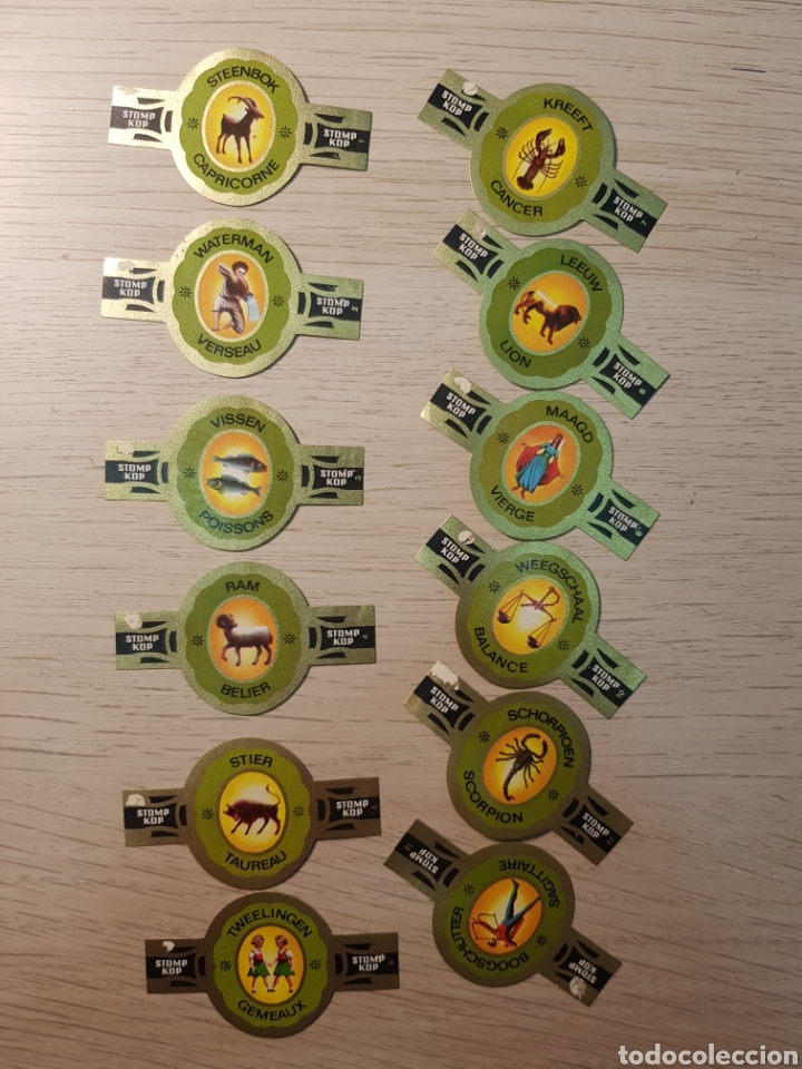 Vitolas de colecci&oacute;n: SERIE COMPLETA 12 VITOLAS. STOMP KOP. SIGNOS DEL ZODIACO. VERDE.