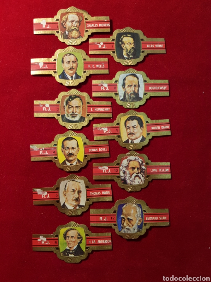 Vitolas de colecci&oacute;n: 11 VITOLAS. SERIE INCOMPLETA. FALTA EL N&deg;11. ESCRITORES. R.J.