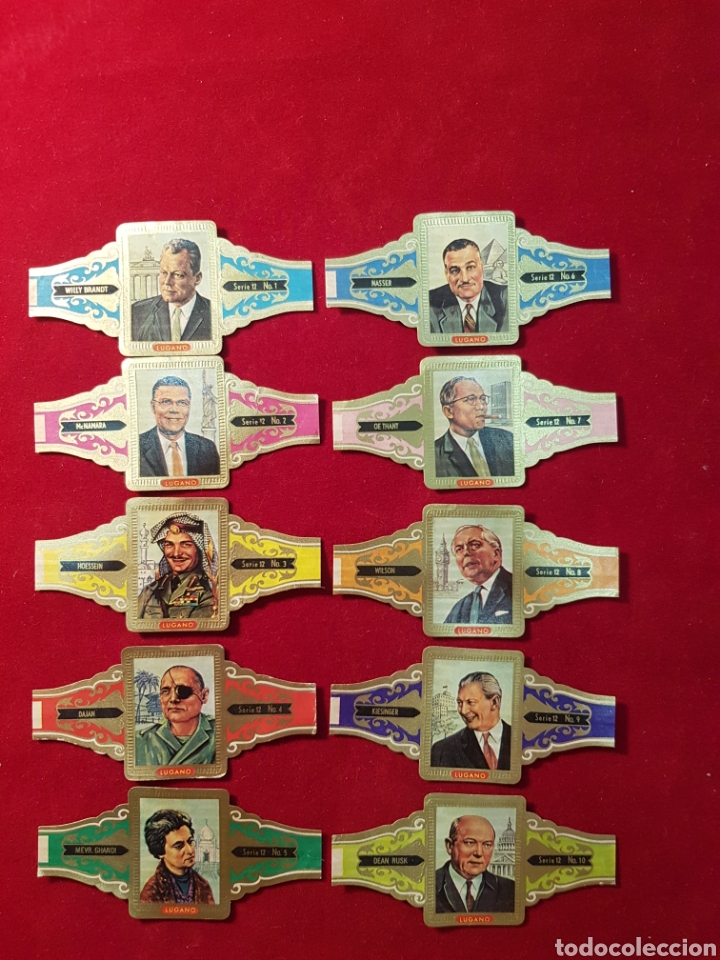 Vitolas de colecci&oacute;n: 10 VITOLAS. POL&Iacute;TICOS. LUGANO. SERIE 12.
