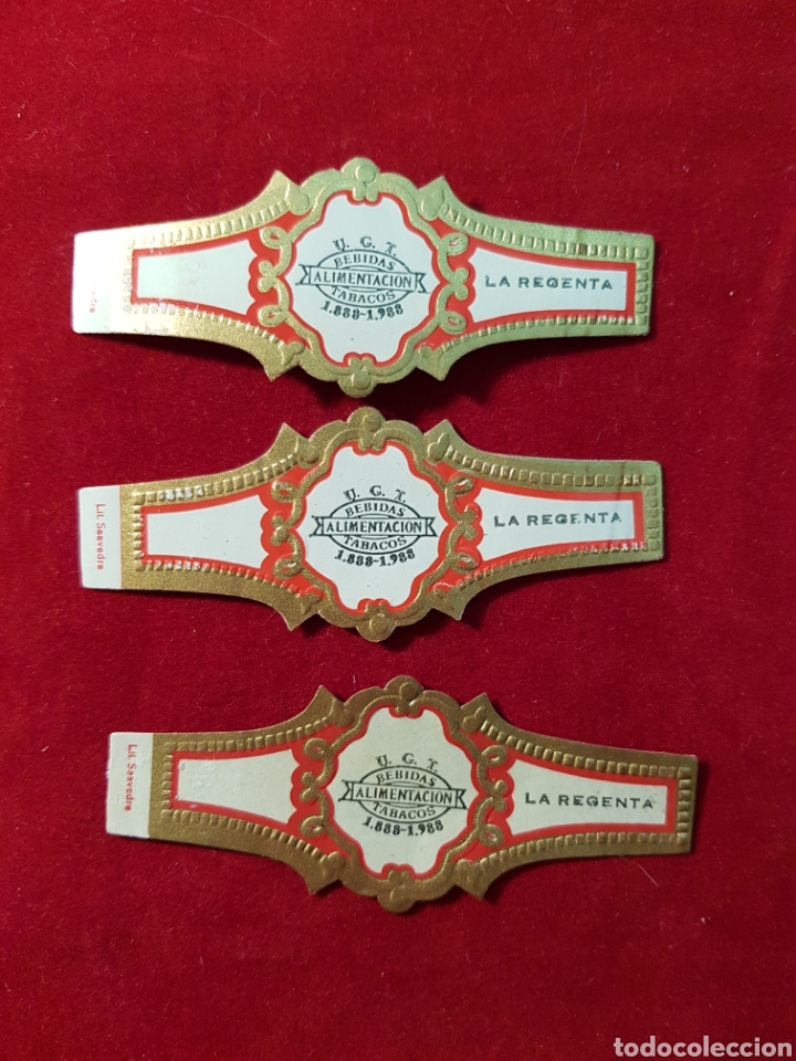 Vitolas de colecci&oacute;n: 3 VITOLAS. U.G.T. 1883-1988 . LA REGENTA.