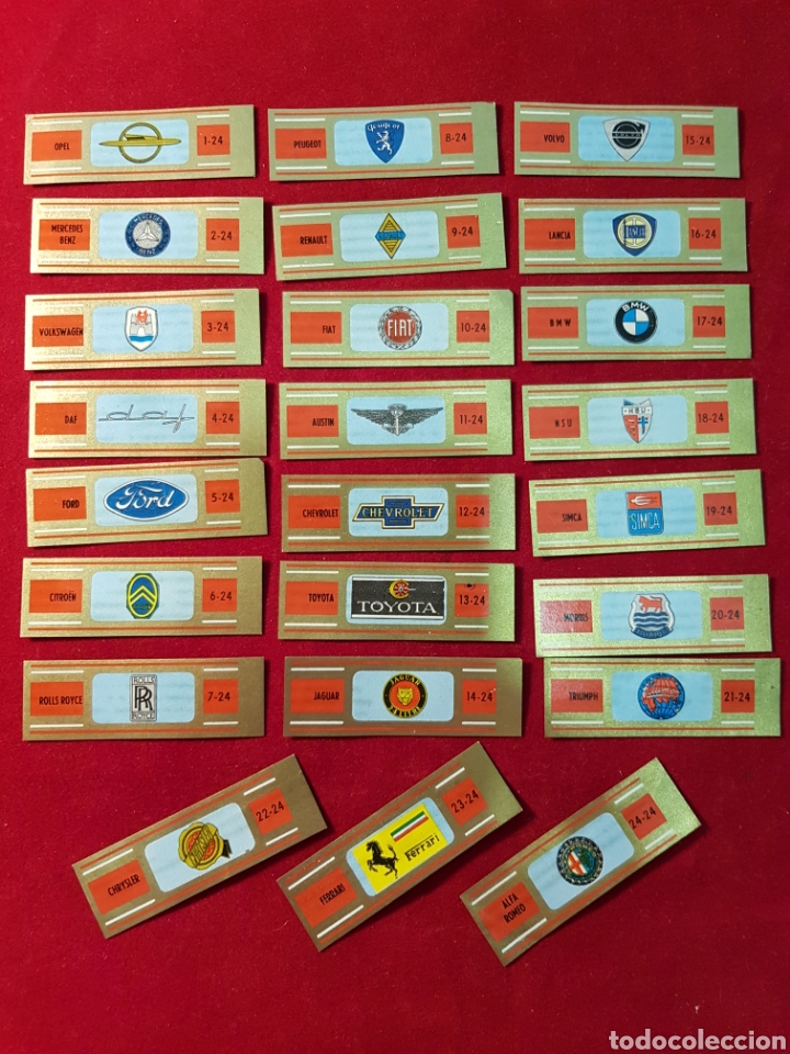 Vitolas de colecci&oacute;n: SERIE COMPLETA 24 VITOLAS. MARCAS DE COCHES.