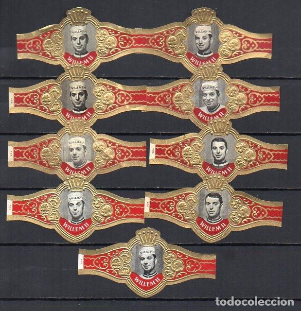 Vitolas de colecci&oacute;n: Serie Willem II - Rik van Looy, 9 vitolas.