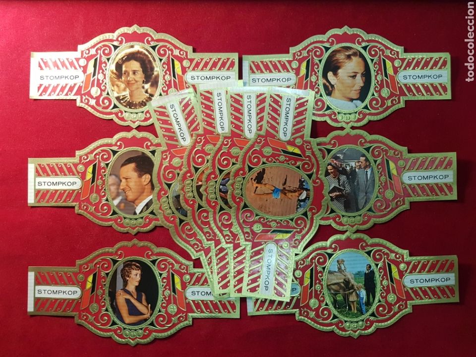 Collection cigar bands: 10 VITOLAS. REINA FABIOLA. PAOLA . BALDUINO. STOMPKOP.
