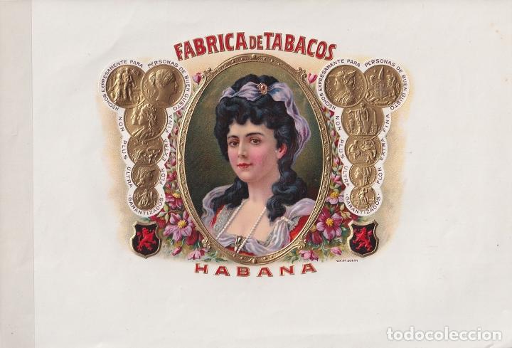 Vitolas de colecci&oacute;n: TAB-125 CUBA TOBACCO BELGIUM TABACO LEBEL 26x18cm.