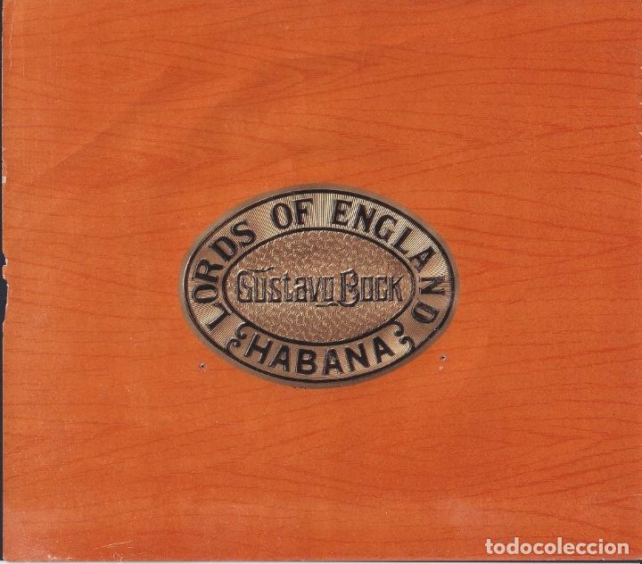 Vitolas de colecci&oacute;n: TAB-133 CUBA TOBACCO LEBEL 24x21cm. FABRICA DE TABACOS LORD OF ENGLAND GUSTAVO BOCK