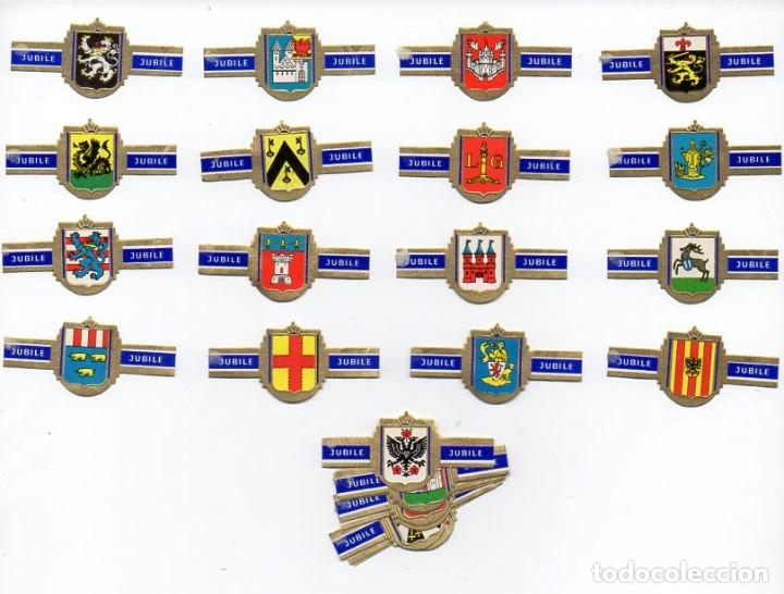 Vitolas de colecci&oacute;n: Vitolas, Serie Jubile - Escudos de B&eacute;lgica, serie 1. 24 vitolas.