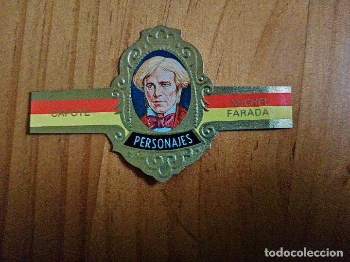 Vitolas de colecci&oacute;n: VITOLA CAPOTE - COLECCI&Oacute;N: PERSONAJES - MICHEL FARADAY - SERIE G - N&Uacute;MERO 20