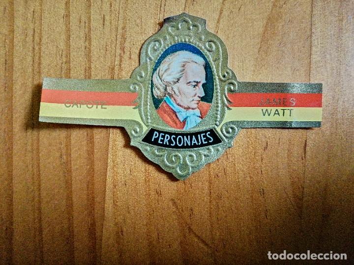 Vitolas de colecci&oacute;n: VITOLA CAPOTE - COLECCI&Oacute;N: PERSONAJES - JAMES WATT - SERIE G - N&Uacute;MERO 22