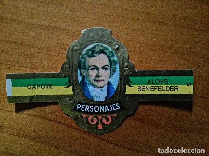 Vitolas de colecci&oacute;n: VITOLA CAPOTE - COLECCI&Oacute;N: PERSONAJES - ALOYS SENEFELDER - SERIE J - INVENTORES - N&Uacute;MERO 5