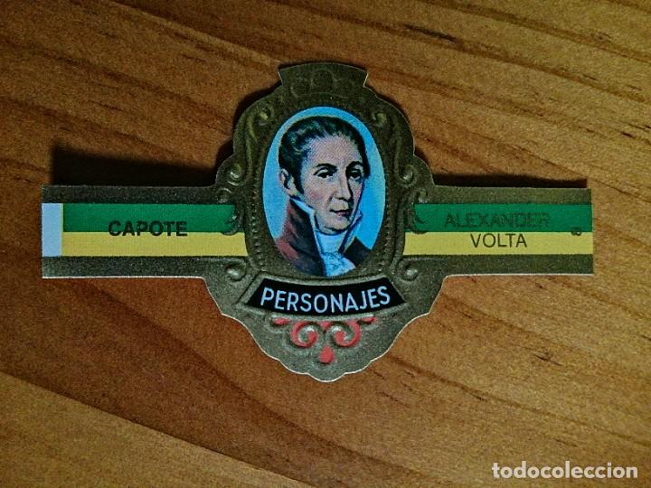Vitolas de colecci&oacute;n: VITOLA CAPOTE - COLECCI&Oacute;N: PERSONAJES - ALEXANDER VOLTA - SERIE J - INVENTORES - N&Uacute;MERO 8