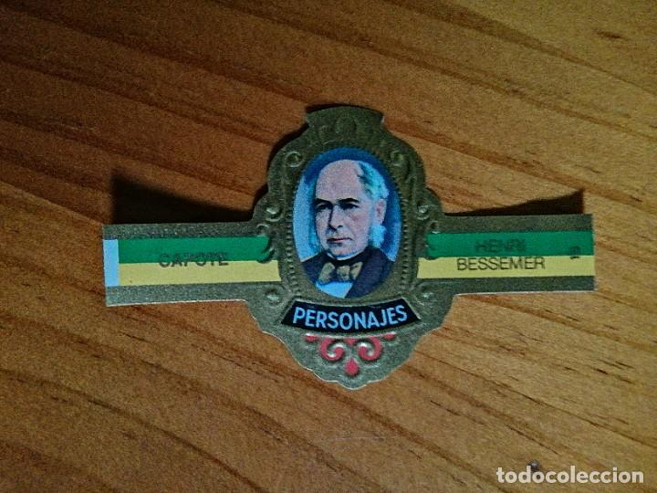 Vitolas de colecci&oacute;n: VITOLA CAPOTE - COLECCI&Oacute;N: PERSONAJES - HENRI BESSEMER - SERIE J - INVENTORES - N&Uacute;MERO 15
