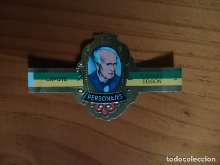 Vitolas de colecci&oacute;n: VITOLA CAPOTE - COLECCI&Oacute;N: PERSONAJES - THOMAS EDISON - SERIE J - INVENTORES - N&Uacute;MERO 18