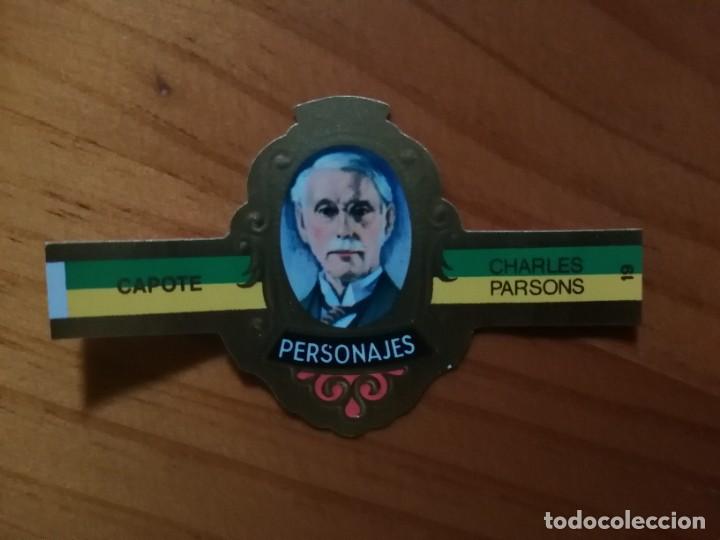 Vitolas de colecci&oacute;n: VITOLA CAPOTE - COLECCI&Oacute;N: PERSONAJES - CHARLES PARSONS - SERIE J - INVENTORES - N&Uacute;MERO 19