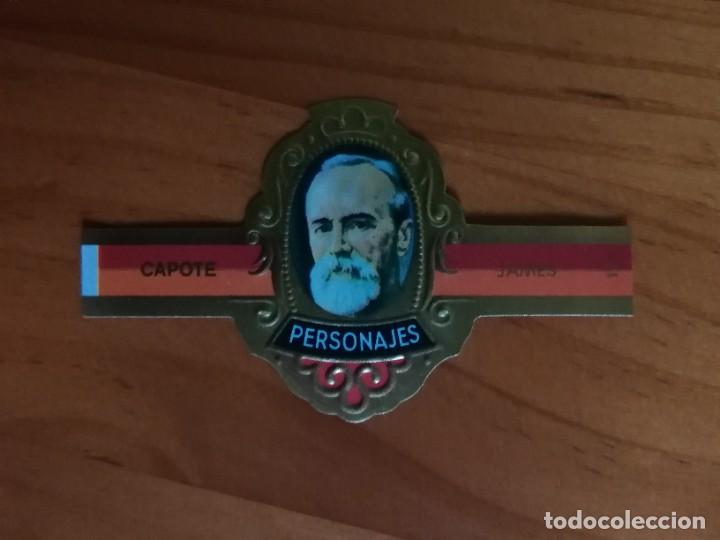 Vitolas de colecci&oacute;n: VITOLA CAPOTE - COLECCI&Oacute;N: PERSONAJES, FILOSOFOS - JAMES - SERIE I - N&Uacute;MERO 17