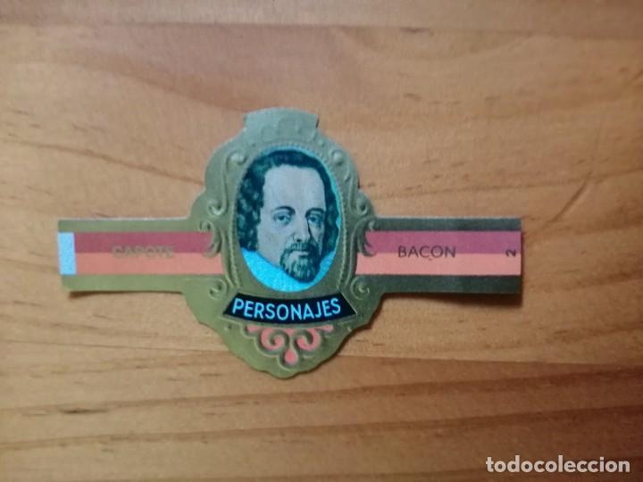 Vitolas de colecci&oacute;n: VITOLA CAPOTE - COLECCI&Oacute;N: PERSONAJES, FILOSOFOS - BACON - SERIE I - N&Uacute;MERO 2