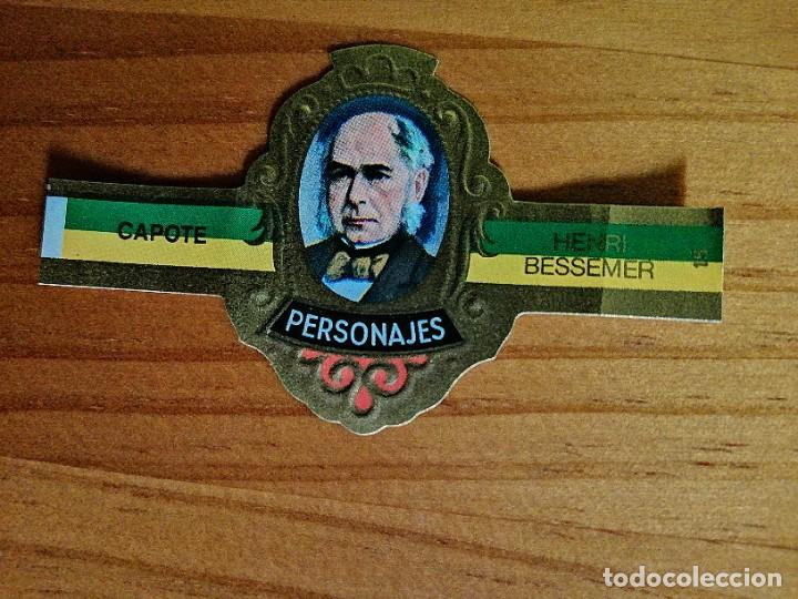 Vitolas de colecci&oacute;n: VITOLA CAPOTE - COLECCI&Oacute;N: PERSONAJES - HENRI BESSEMER - SERIE J, INVENTORES - N&Uacute;MERO 15