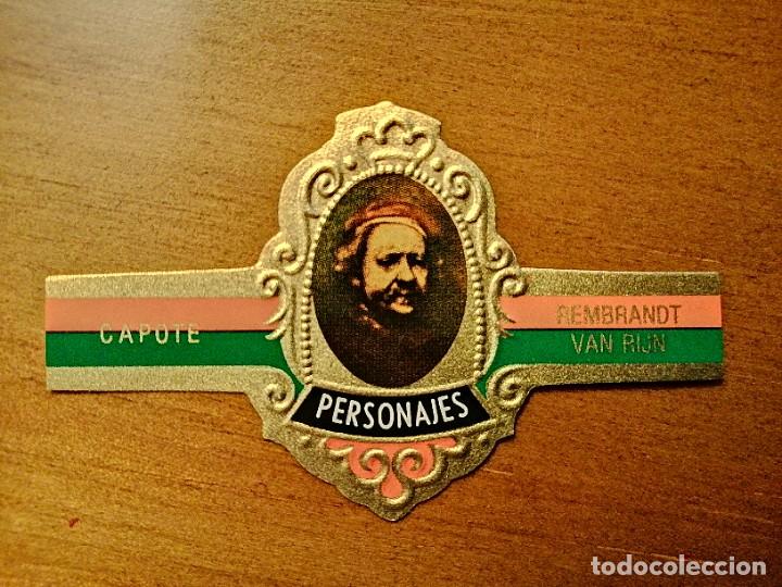 Vitolas de colecci&oacute;n: VITOLA CAPOTE - COLECCI&Oacute;N: PERSONAJES: REMBRANDT VAN DIJN - SERIE E - N&Uacute;MERO 6