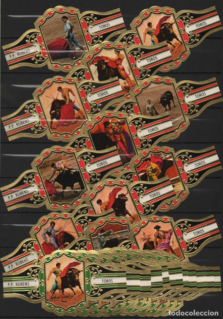 Vitolas de colecci&oacute;n: Vitolas. Serie P.P. Rubens, Corrida de Toros, rojo, 12 vitolas.