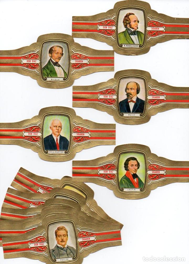 Vitolas de colecci&oacute;n: Vitolas, Serie Don D&iacute;az - Compositores 12 vitolinas.