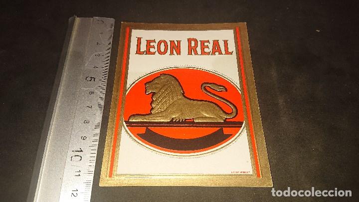 Vitolas de colecci&oacute;n: VITOLA O LITOGRAFIA DE PUROS O CIGARROS - LEON REAL - , LEER DESCRIPCION
