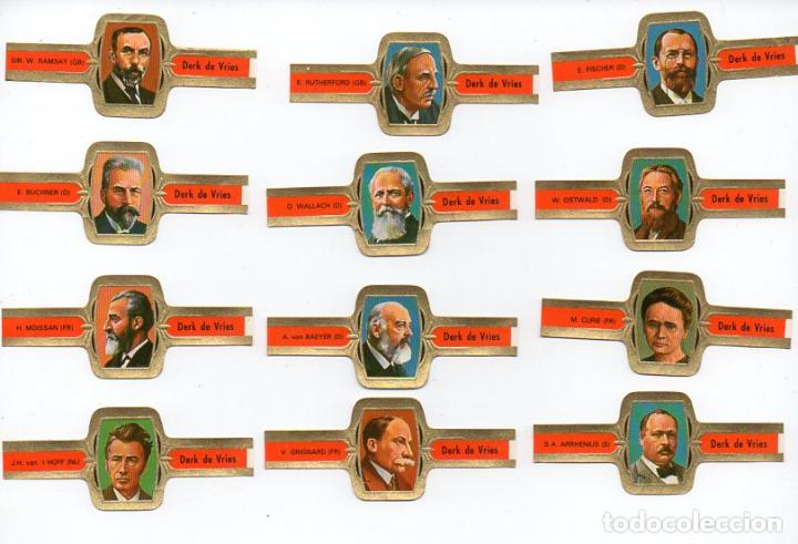 Vitolas de colecci&oacute;n: Vijosefa. Serie Derk de Vries - Premios Nobel de Qu&iacute;mica, 12 vitolas.