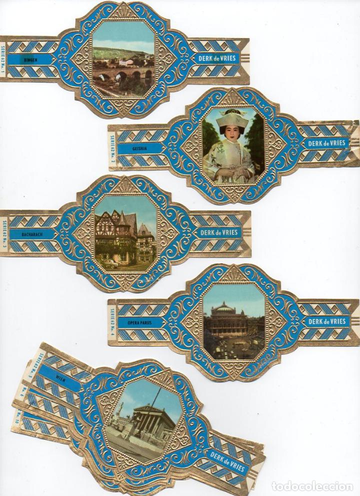 Vitolas de colecci&oacute;n: Vijosefa. Serie Derk de Vries -Turismo , serie 62. 10 vitolinas.