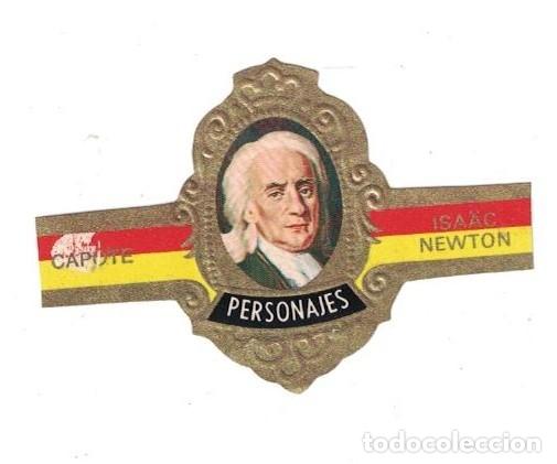 Bagues de cigare de collection: (XV-020) - Vitolas - Capote - Personajes serie G N&ordm; 5 - ISAAC NEWTON