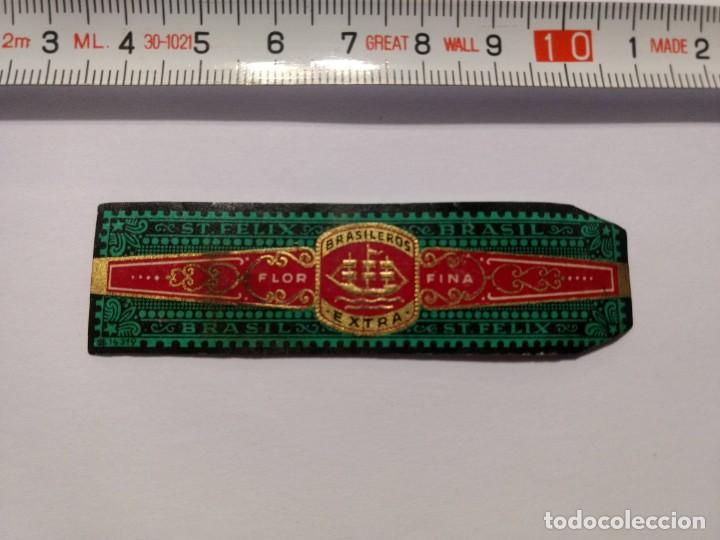 Vitolas de colecci&oacute;n: ANTIGUA VITOLA FLOR FINA BRASILEROS EXTRA- VITOLAS - PUROS - CIGARRO