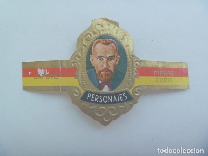 Bagues de cigare de collection: VITOLA DE TABACOS CAPOTE - COLECCION PERSONAJES : PIERRE CURIE
