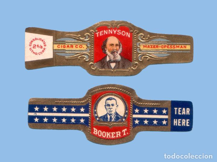 Sammlung von Banderolen: 2 VITOLAS ANTIGUAS - MARCAS PROCEDENCIA USA - TEM&Aacute;TICA RETRATOS MASCULINOS
