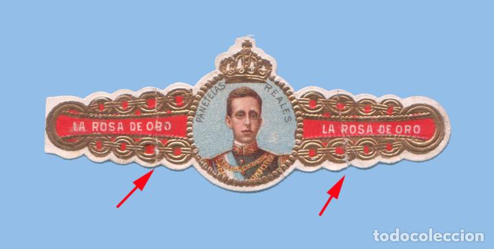 Bagues de cigare de collection: Vitola muy antigua (a&ntilde;os 1900s) MEXICANA - Marca LA ROSA DE ORO - Retrato de ALFONSO XIII